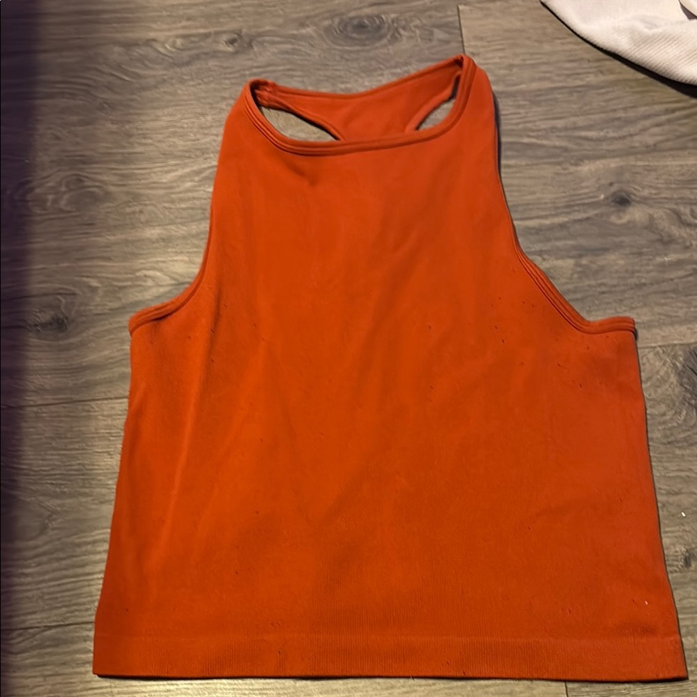 Free People Orange Sleeveless Crop Tank Top